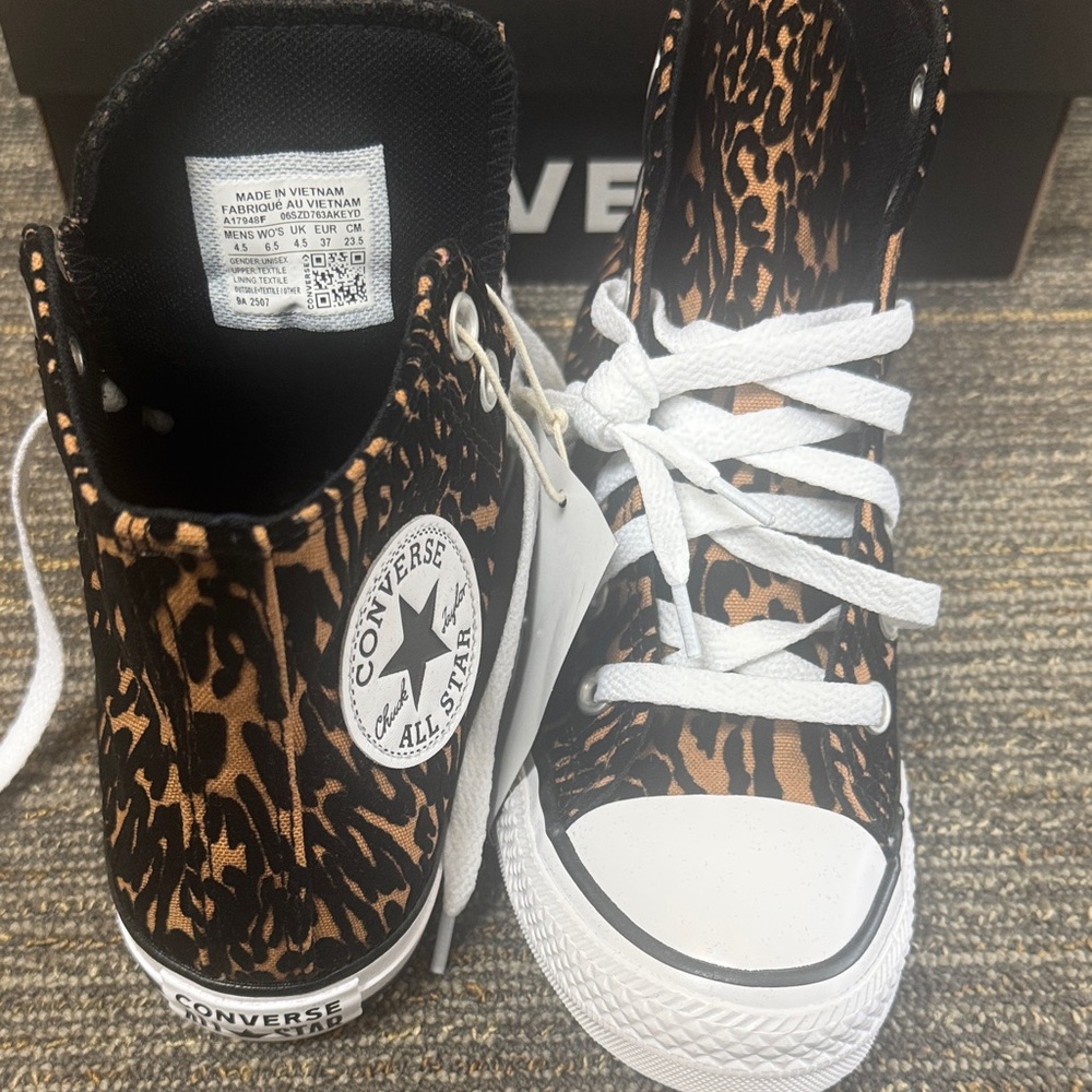 Converse Animal Print High-Tops with White Accents - Picture 3 of 4